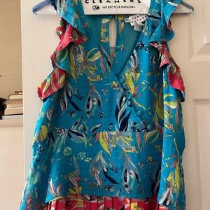 Tanya Taylor multicolored silk blouse